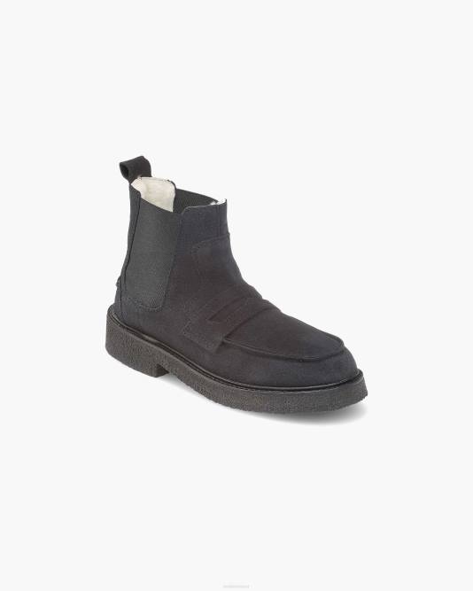 INUIKII Men Black Chelsea Velour Footwear B8TL362