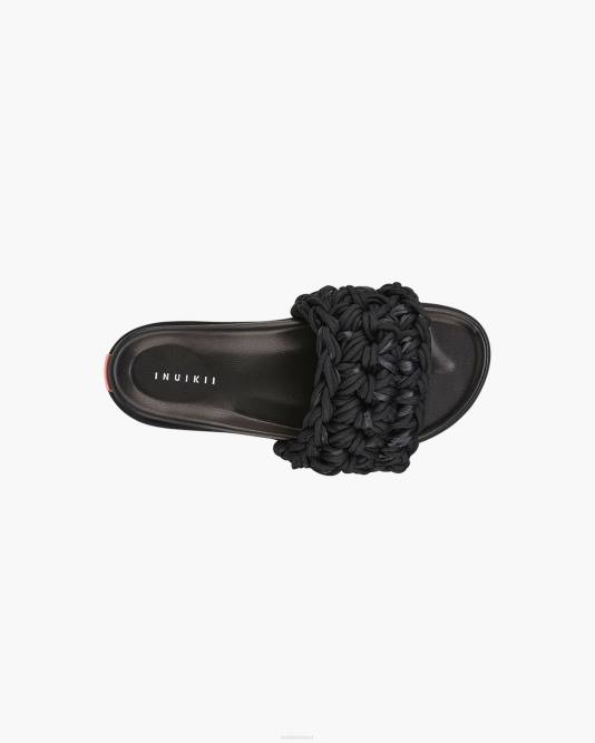 INUIKII Women Black Multilace Slide Footwear B8TL89