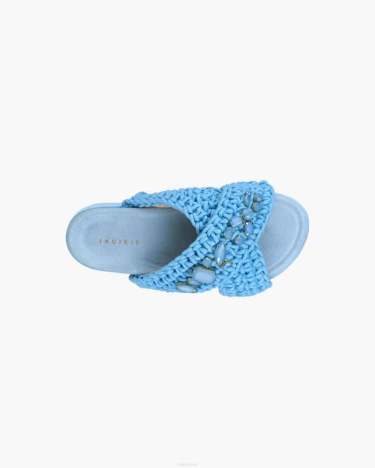 INUIKII Women Blue Woven Stones Platform Footwear B8TL25