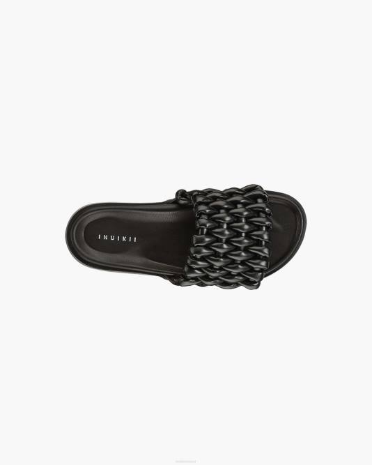 INUIKII Women Black Braided Tube Footwear B8TL92