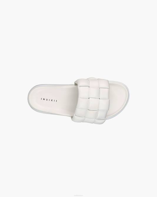 INUIKII Women White Braided Vegan Footwear B8TL95