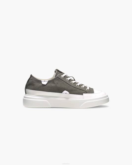 INUIKII Men Grey Canvas Lex Low Footwear B8TL333