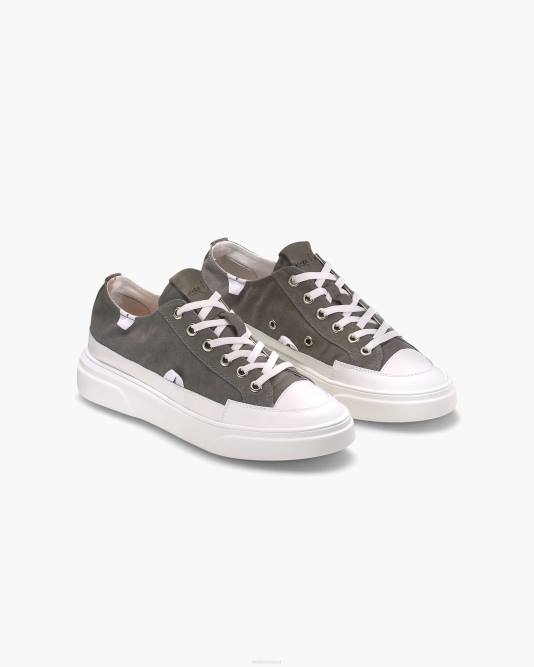 INUIKII Men Grey Canvas Lex Low Footwear B8TL333