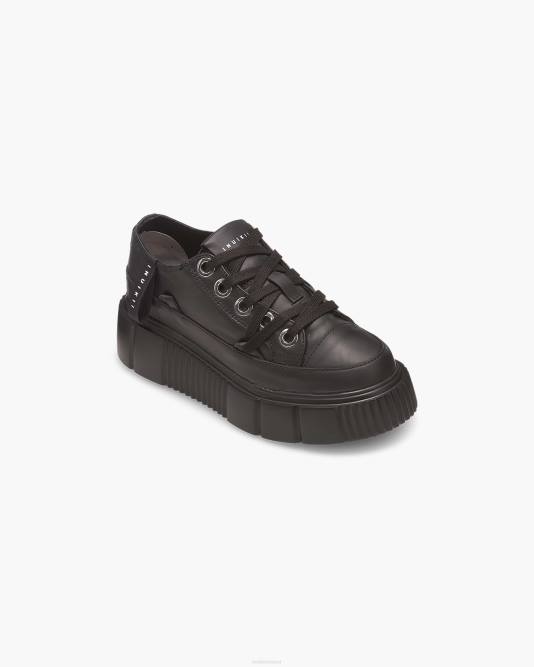 INUIKII Women Black Matilda Leather Low Footwear B8TL51