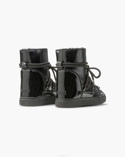 INUIKII Women Black Full Leather Naplack Wedge Footwear B8TL197