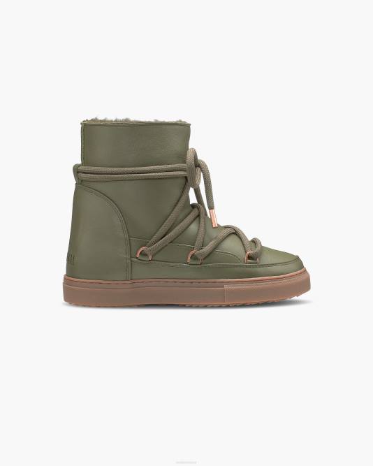 INUIKII Women Green Nappa Wedge Footwear B8TL227