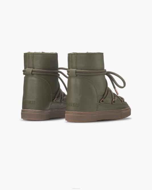 INUIKII Women Green Nappa Wedge Footwear B8TL227