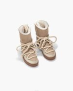 INUIKII Kids Beige Classic High Footwear B8TL384 - Image 3