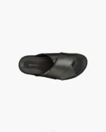 INUIKII Men Black Crossed Leather Footwear B8TL350 - Image 2