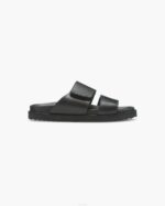 INUIKII Men Black Double Band Leather Footwear B8TL351
