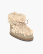 INUIKII Women Beige Long Curly Boot Footwear B8TL219 - Image 2
