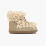 INUIKII Women Beige Long Curly Boot Footwear B8TL219