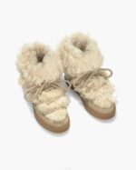 INUIKII Women Beige Long Curly Footwear B8TL217 - Image 2