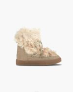 INUIKII Women Beige Long Curly Wedge Footwear B8TL221