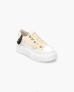 INUIKII Women Beige Matilda Canvas Low 23 Footwear B8TL45 - Image 2