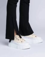INUIKII Women Beige Matilda Canvas Low 23 Footwear B8TL45 - Image 4