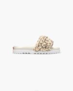 INUIKII Women Beige Multilace Slide Footwear B8TL90