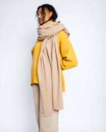 INUIKII Women Beige Oversized Wool Scarf Accessories B8TL310 - Image 3