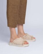 INUIKII Women Beige Raffia Moon Footwear B8TL82 - Image 3