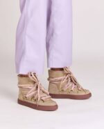 INUIKII Women Beige Tripple Lace Footwear B8TL256 - Image 3