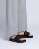 INUIKII Women Black Braided Vegan Footwear B8TL96 - Image 3