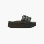 INUIKII Women Black Braided Vegan Platform Footwear B8TL84