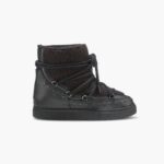 INUIKII Women Black Curly Rock Wedge Footwear B8TL175