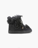 INUIKII Women Black Long Curly Footwear B8TL216