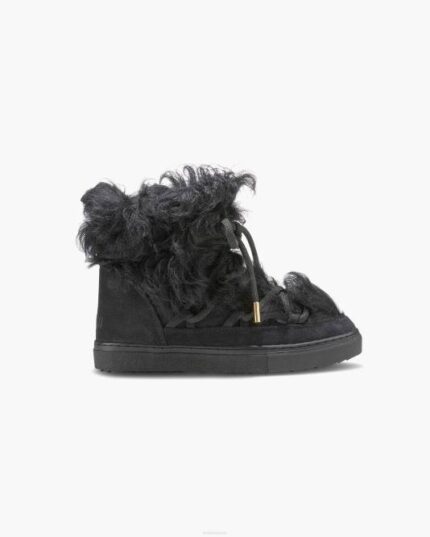 INUIKII Women Black Long Curly Footwear B8TL216