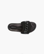 INUIKII Women Black Woven Chain Footwear B8TL13 - Image 2