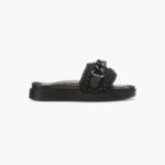 INUIKII Women Black Woven Chain Footwear B8TL13