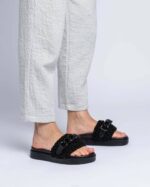 INUIKII Women Black Woven Chain Footwear B8TL13 - Image 3