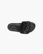 INUIKII Women Black Woven Chain Platform Footwear B8TL24 - Image 2