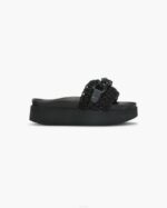 INUIKII Women Black Woven Chain Platform Footwear B8TL24