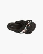 INUIKII Women Black Woven Stones Footwear B8TL5 - Image 2
