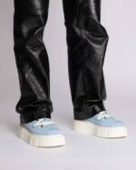 INUIKII Women Blue Matilda Suede Low Footwear B8TL54 - Image 4