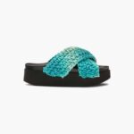 INUIKII Women Blue Platform Woven Batic Footwear B8TL19