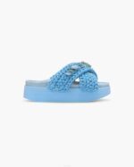 INUIKII Women Blue Woven Stones Platform Footwear B8TL25