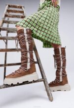 INUIKII Women Brown Endurance Cozy High Footwear B8TL176 - Image 4