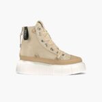 INUIKII Women Cream Matilda Leather High Footwear B8TL49