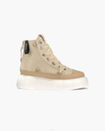 INUIKII Women Cream Matilda Leather High Footwear B8TL49