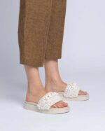 INUIKII Women Cream Woven Chain Footwear B8TL10 - Image 3