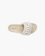 INUIKII Women Cream Woven Chain Platform Footwear B8TL15 - Image 2