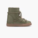 INUIKII Women Green Nappa Wedge Footwear B8TL227