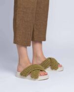 INUIKII Women Khaki Woven Footwear B8TL20 - Image 3
