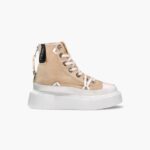 INUIKII Women Old Beige Matilda Canvas High Footwear B8TL33