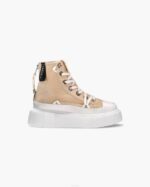 INUIKII Women Old Beige Matilda Canvas High Footwear B8TL33