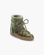 INUIKII Women Olive Green Gloss Wedge Footwear B8TL206 - Image 2