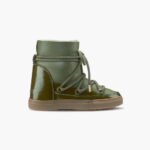 INUIKII Women Olive Green Gloss Wedge Footwear B8TL206