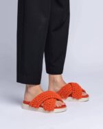 INUIKII Women Orange Woven Footwear B8TL23 - Image 3